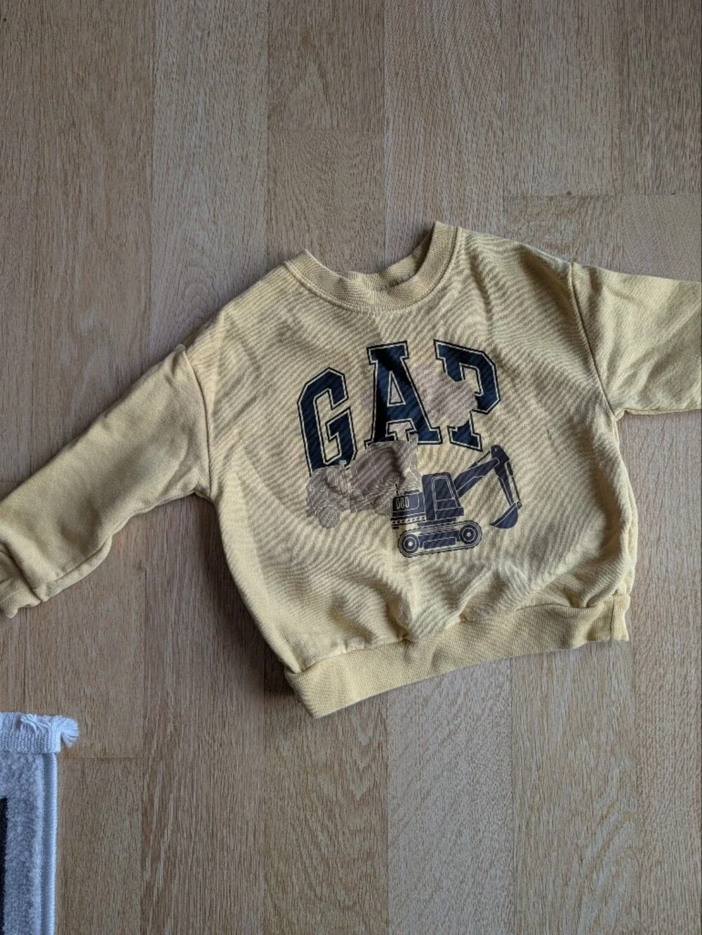 GAP Yellow Boys Sweatshirt with Excavator Graphic